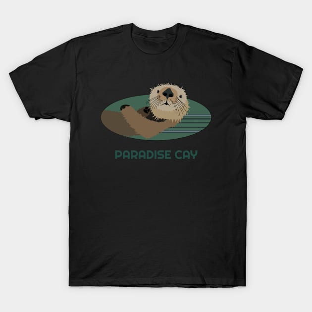 Cute Otter Paradise Cay, California Coast Resident Fisherman Gift T-Shirt by twizzler3b